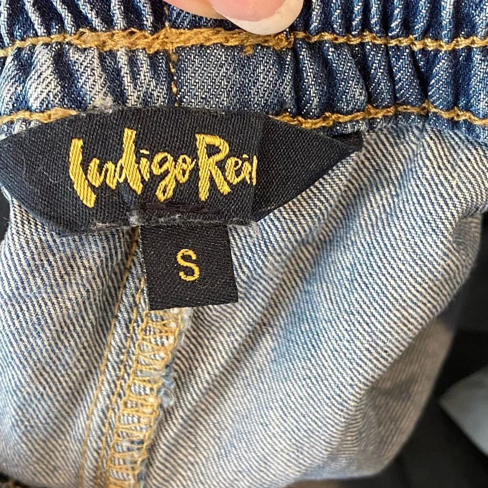 Francesca’s Indigo Rein Paperbag High Waist Denim Shorts Blue S Retro